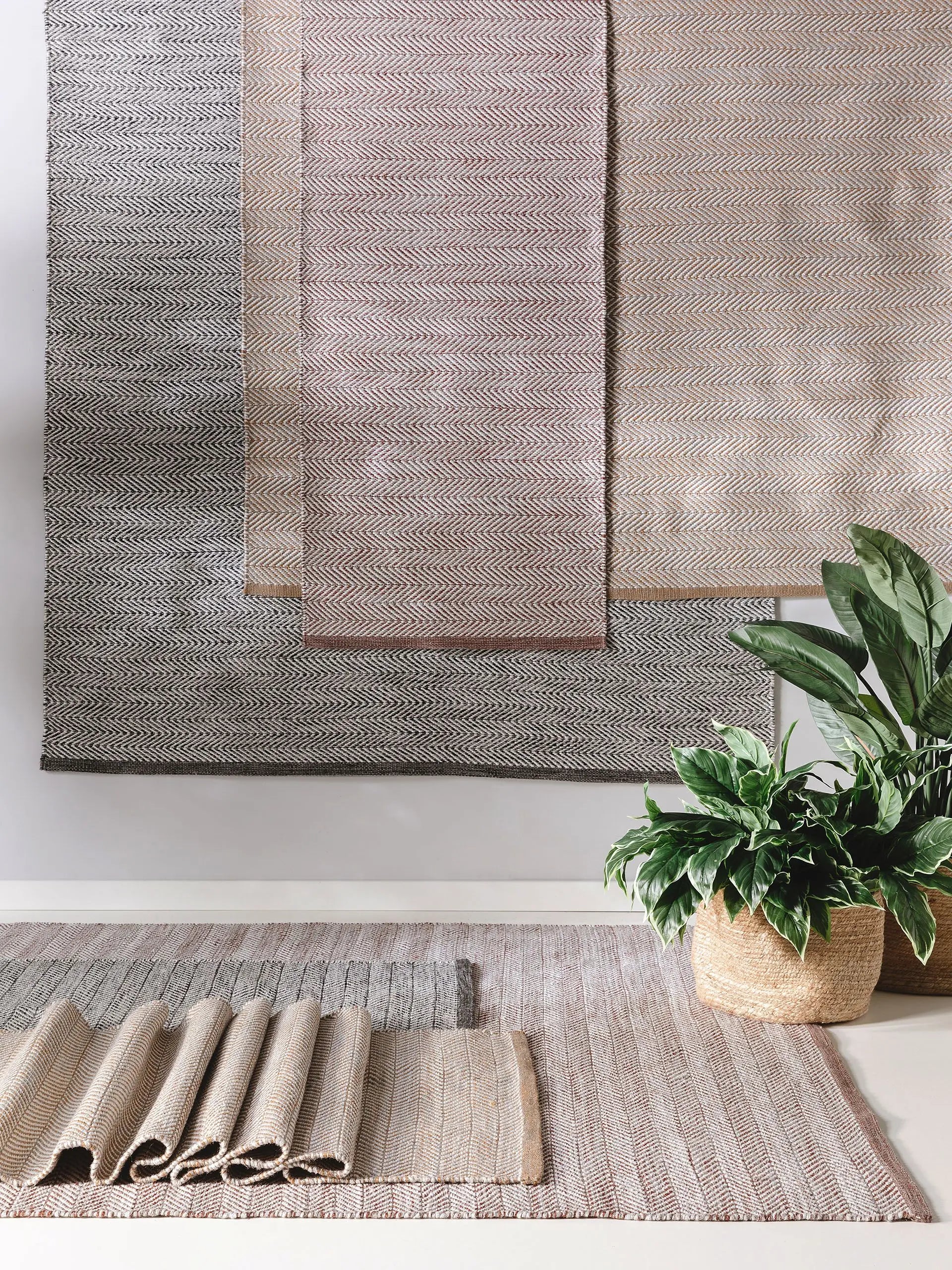 Rio rug (indoor & outdoor) made of recycled material, light brown