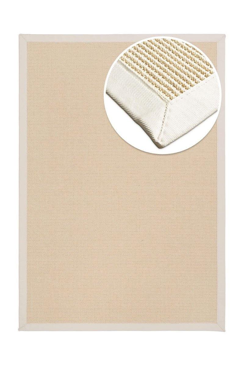 Sisalteppich weiß mit Bordüre