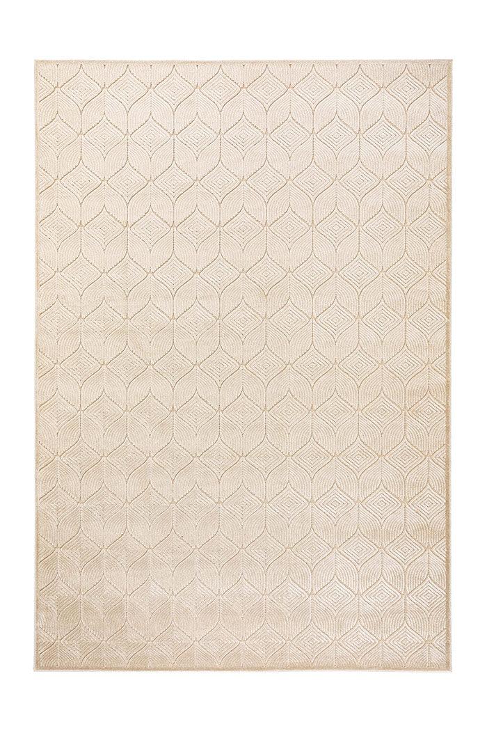 Viskoseteppich Woody Muster, Creme - carpetz