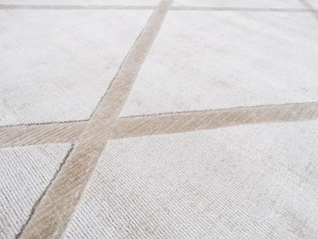Viskose Teppich Luxury 210, Elfenbein / Taupe - carpetz