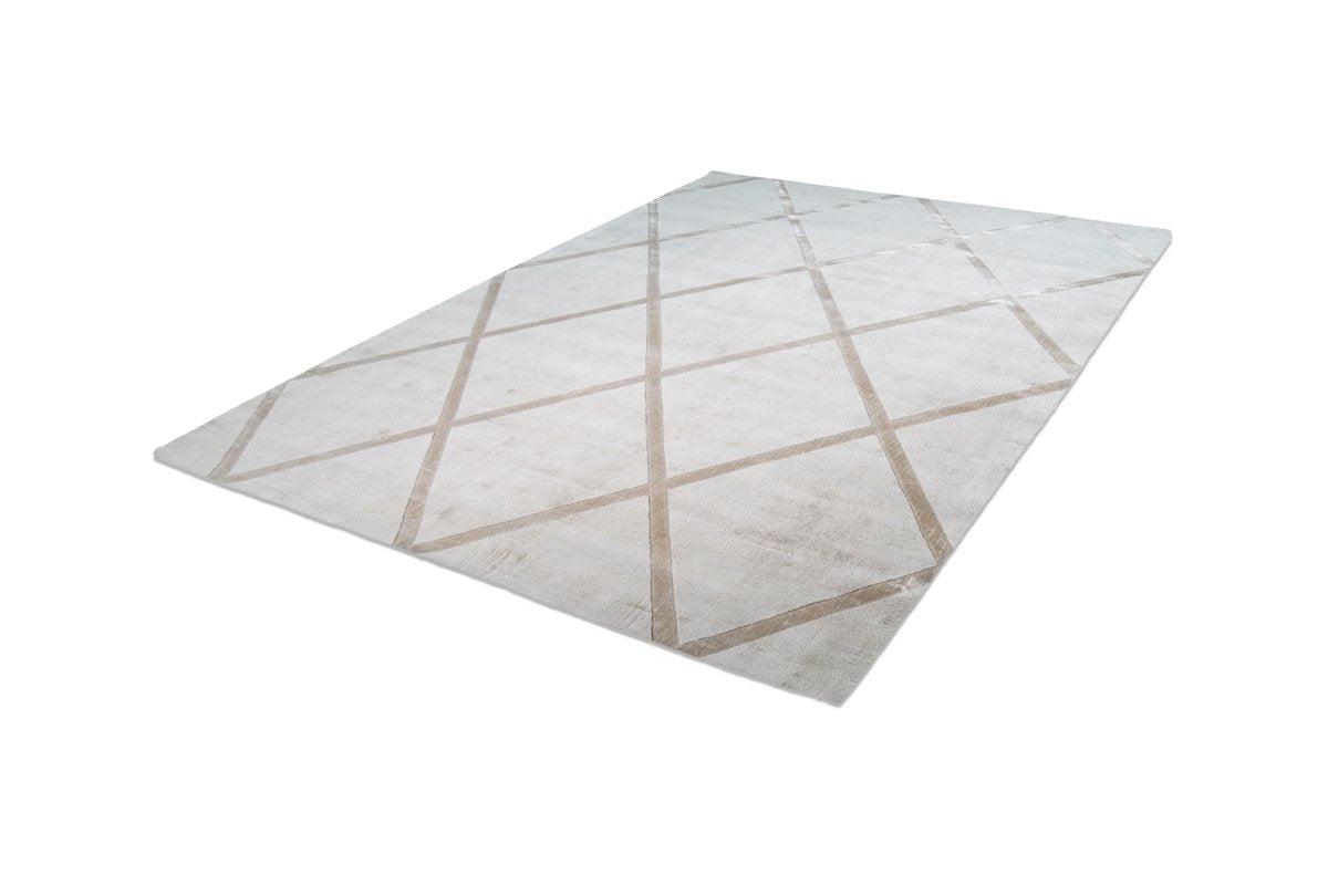 Viskose Teppich Luxury 210, Elfenbein / Taupe - carpetz