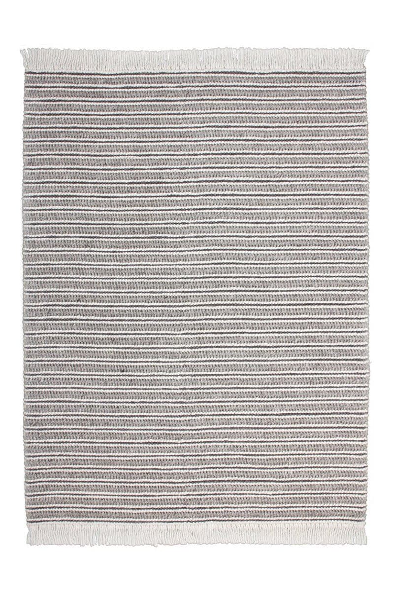 Natura 110 Natural / Grau, Wollteppich - carpetz