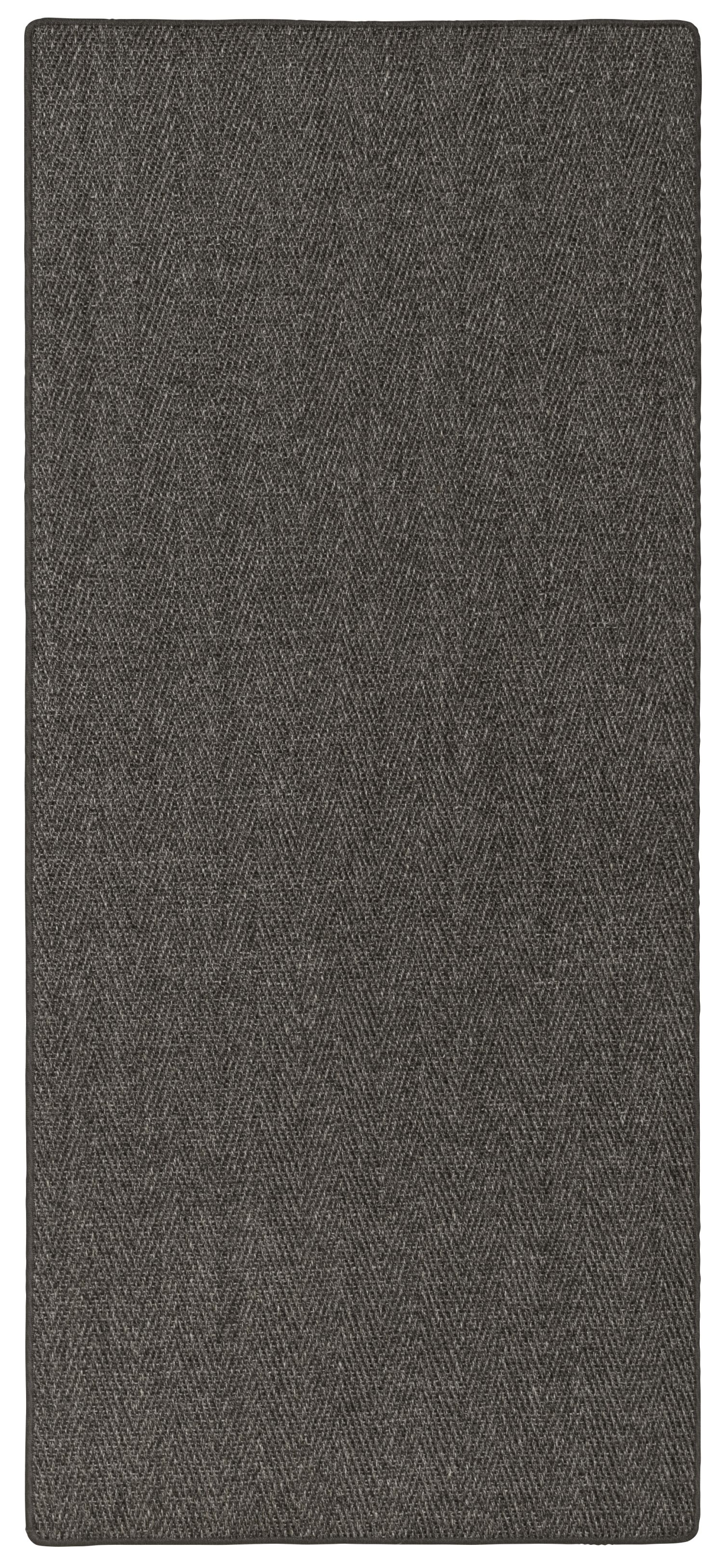 Sisal Läufer Fischgrät Grau meliert, nach Maß - gekettelt