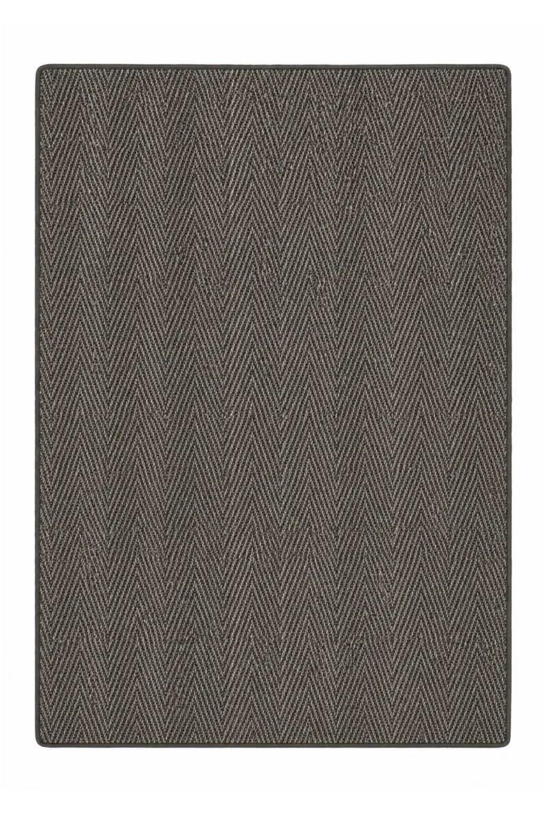 Sisal Läufer Fischgrät Grau meliert, nach Maß - gekettelt