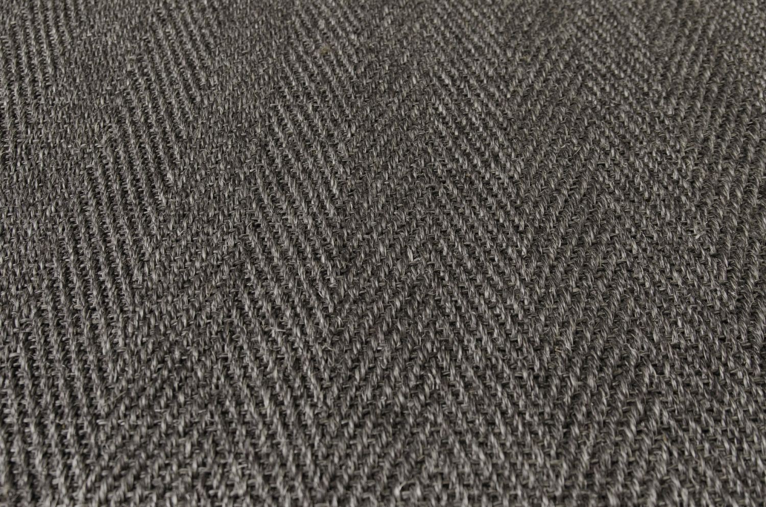 Sisal Läufer Fischgrät Grau meliert, nach Maß - gekettelt