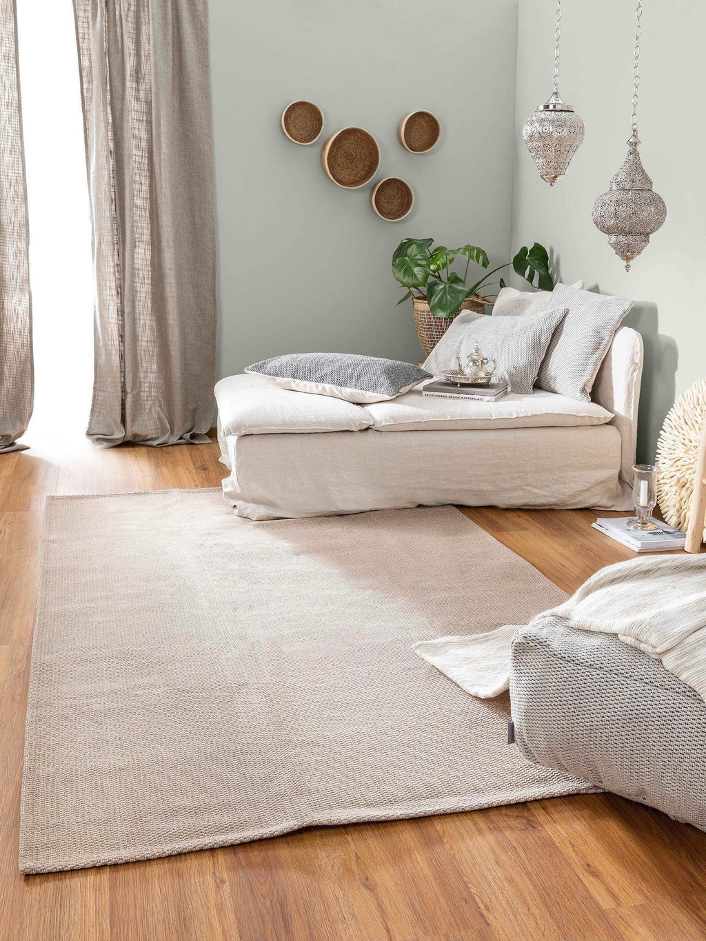 Baumwollteppich waschbar, Taupe / Cooper