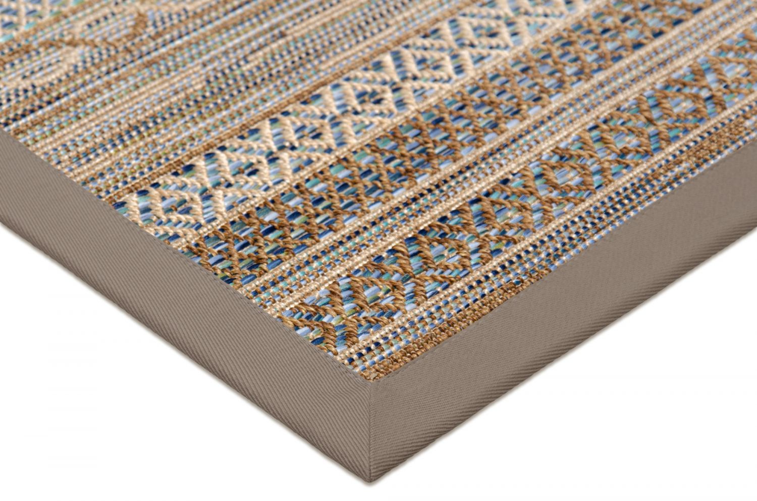 Outdoor Teppich Barbados Sandy-Beach nach Maß, Bordüre in Champagner