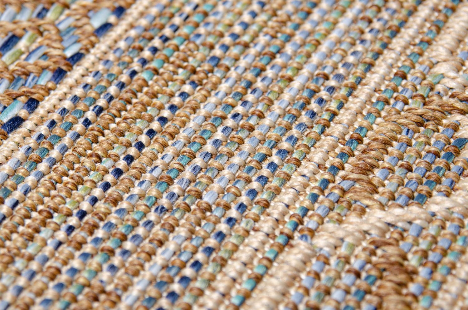 Outdoor Teppich Barbados Sandy-Beach nach Maß, Bordüre in Champagner