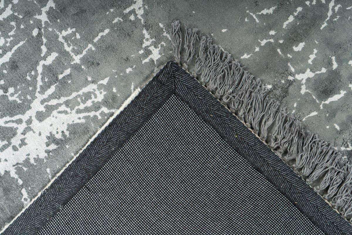 Teppich Viskose Dolce Vita 225 Grau, Fransenteppich - carpetz