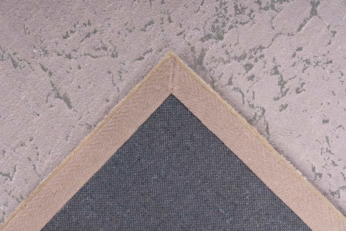 Teppich Bijou 125, Hochflor - Taupe / Silber