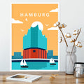 Hamburg Poster Elbphilharmonie Plakat Illustration - Premium-Poster aus mattem Papier - Kunstdruck - Souvenir