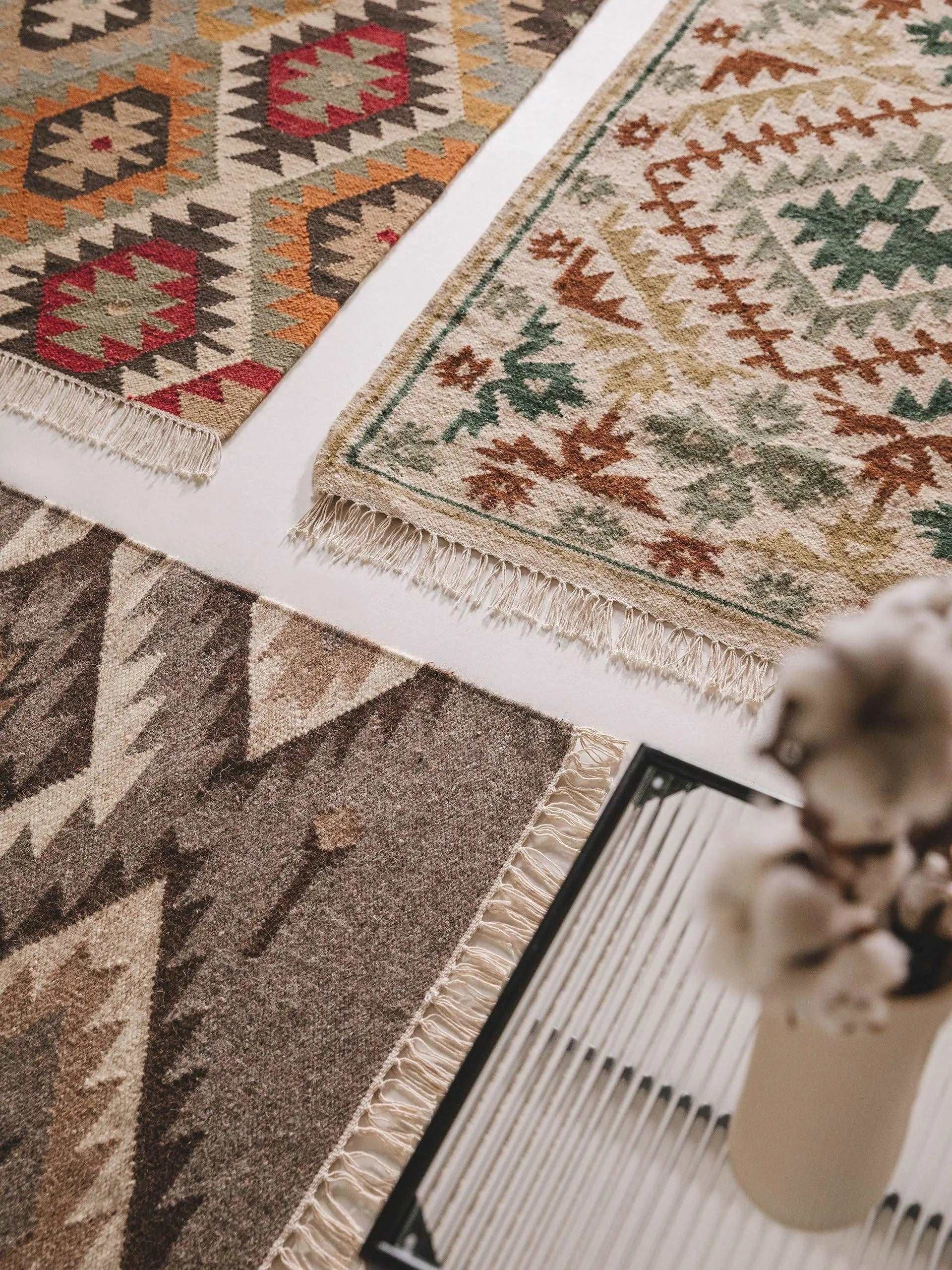 Teppich, Handgewebter Kelim Zohra, Grün