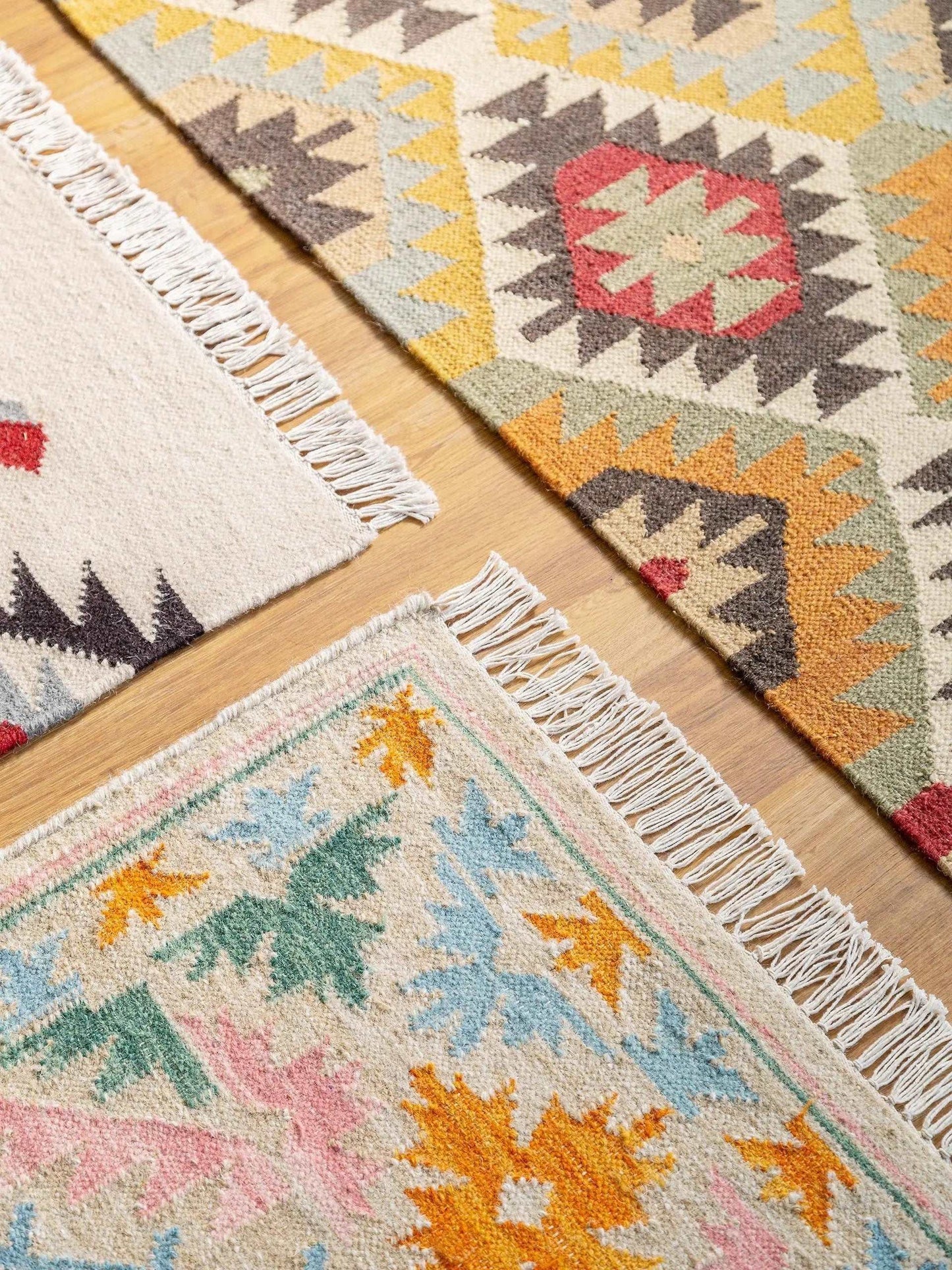 Teppich, Handgewebter Kelim Zohra, Multicolor / Beige