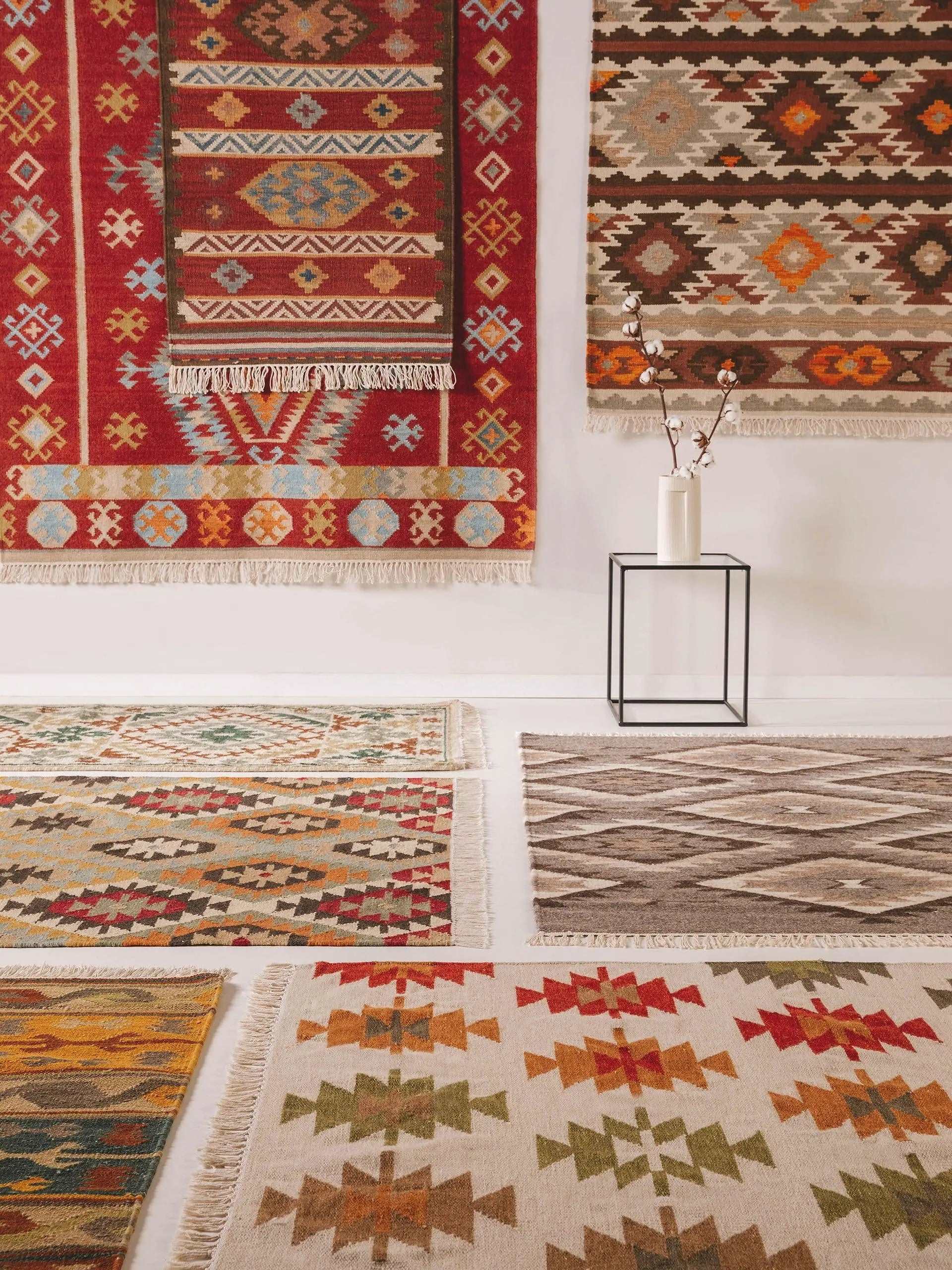 Teppich, Handgewebter Kelim Zohra, Multicolor / Beige