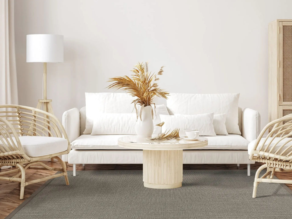 Sisalteppich nach Maß - Mara S2 Graumix, mit Bordüre