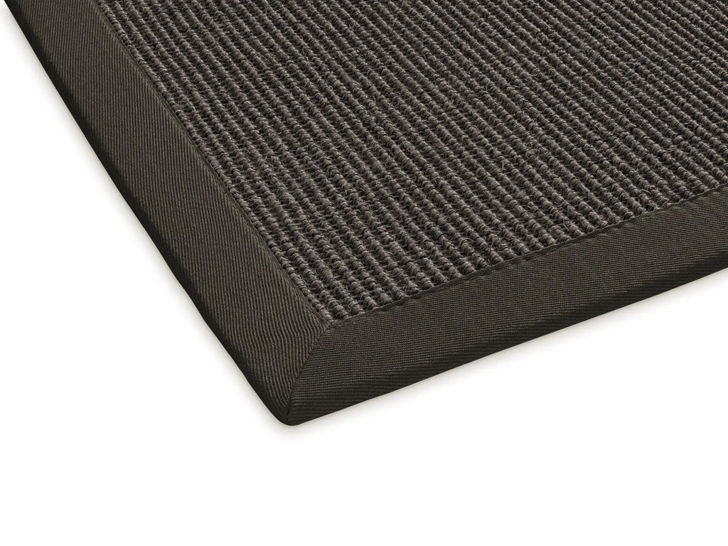 Sisalteppich nach Maß - Mara S2 Nachtgrau, mit Bordüre