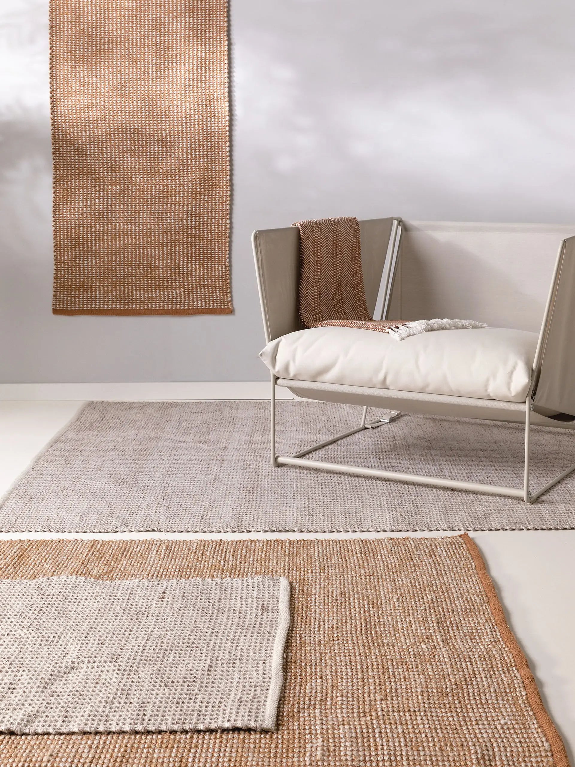 Nyssa rug (indoor &amp; outdoor) made of recycled material, cream