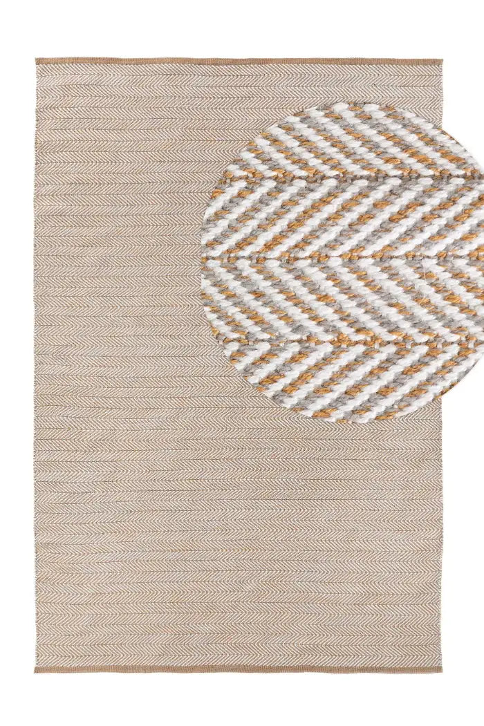 Rio rug (indoor &amp; outdoor) made of recycled material, light brown