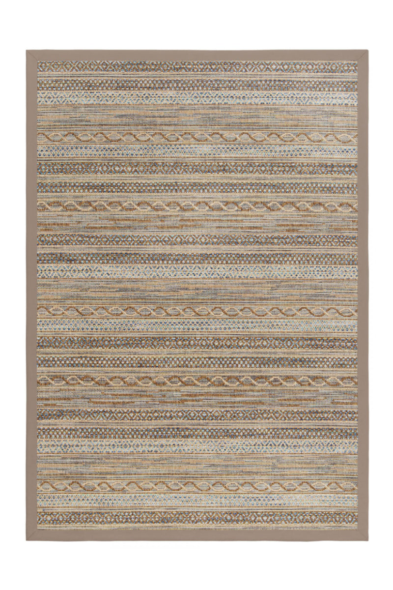 Outdoor Teppich Barbados Sandy-Beach nach Maß, Bordüre in Champagner