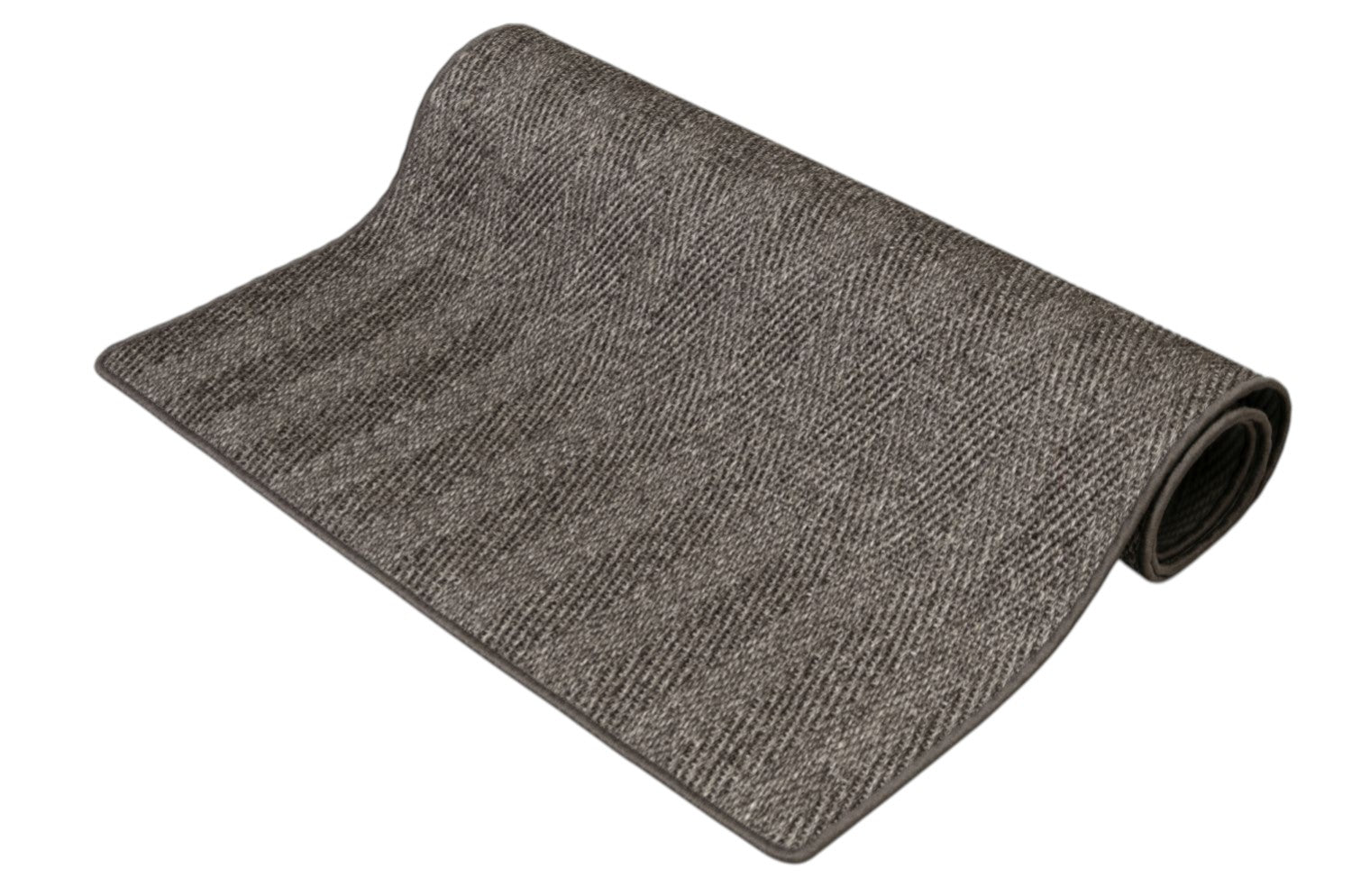 Sisal Läufer Fischgrät Grau meliert, nach Maß - gekettelt