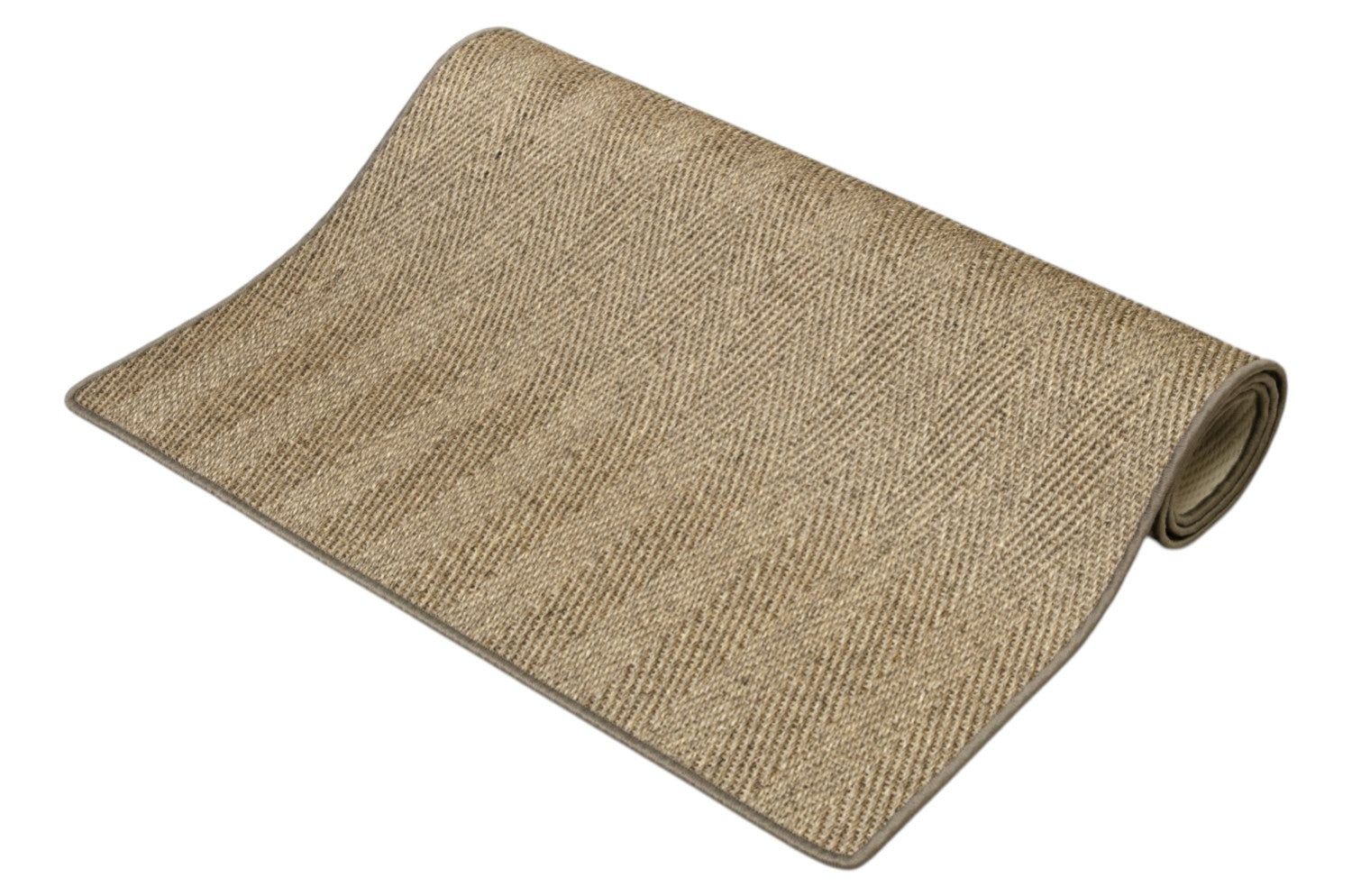 Sisal Läufer Fischgrät Macciato, nach Maß - gekettelt