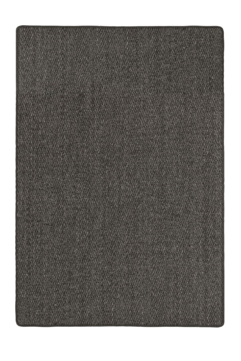 Sisal Läufer Fischgrät Grau meliert, nach Maß - gekettelt