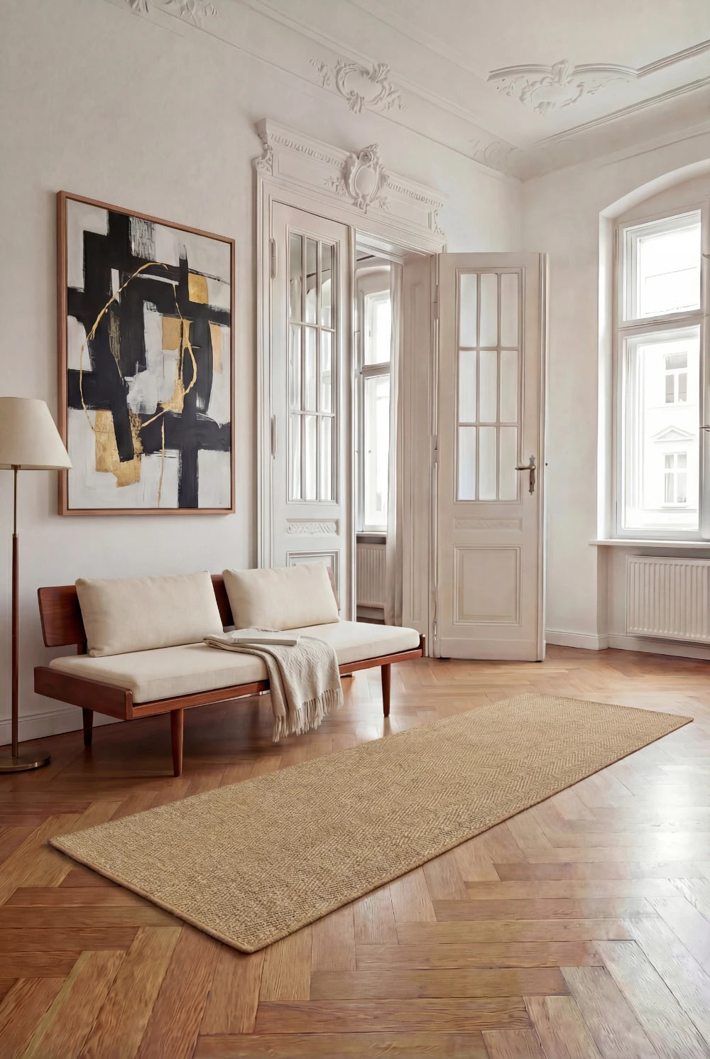 Sisal Läufer Fischgrät Natur, nach Maß - gekettelt