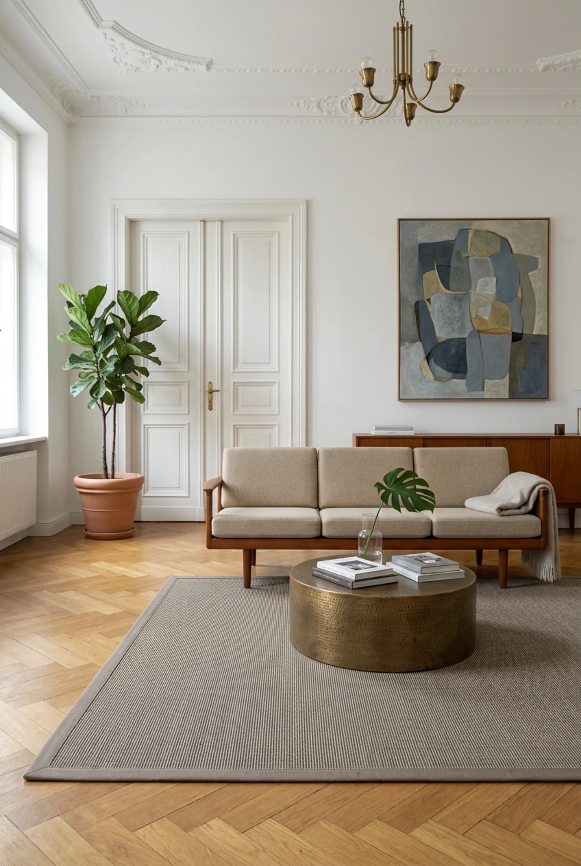 Сизалевий килим на замовлення - Mara S2 Grey Mix, з облямівкою 