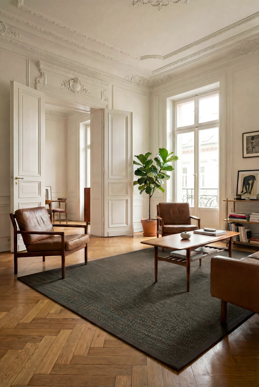 Sisalteppich nach Maß - Mara S2 Mocca, mit Bordüre