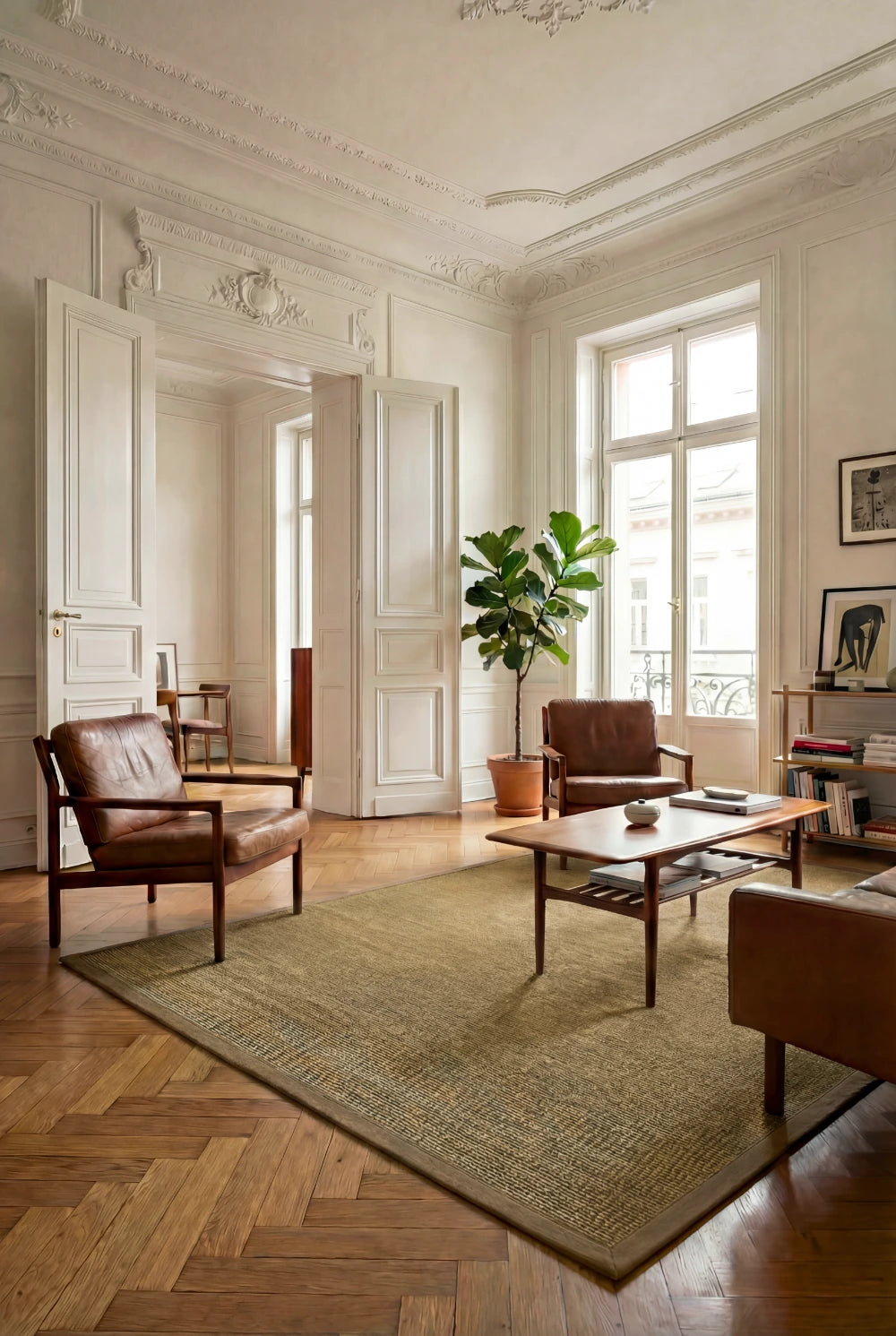 Sisalteppich nach Maß - Mara S2 Nuss, mit Bordüre