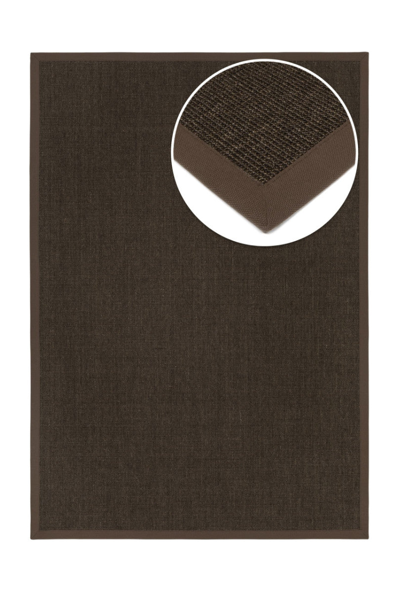 Made-to-measure sisal carpet - pure fabric hazel brown, with fleece backing 100% natural 