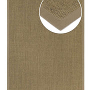 Alfombra de sisal a medida Purstoff Marrón Nogal, con reverso de fieltro 100 % natural