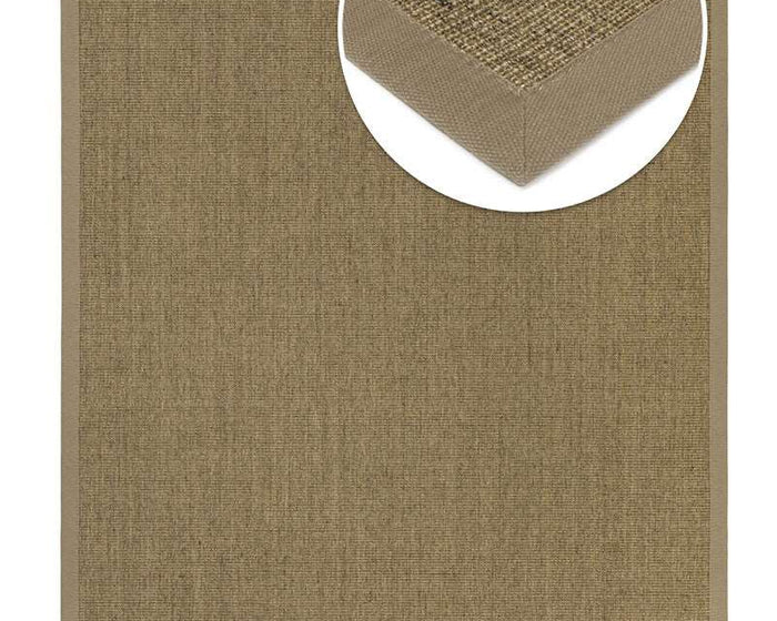 Alfombra de sisal a medida Purstoff Marrón Nogal, con reverso de fieltro 100 % natural