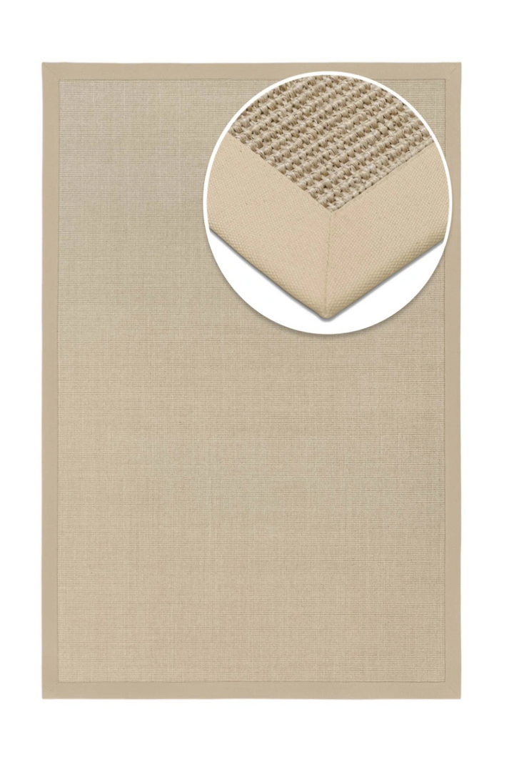 Sisalteppich nach Maß Mio Kiesel – 100% Sisal, Naturlatex | carpetz.de