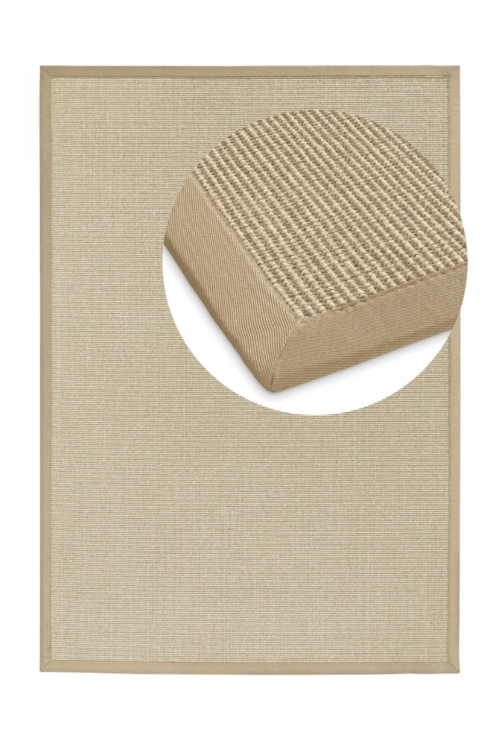 Sisalteppich nach Maß Mara S2 Chablis – 100% Sisal, mit Bordüre | carpetz.de