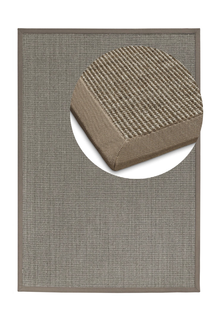 Sisalteppich nach Maß Mara S2 Graumix – 100% Sisal, mit Bordüre | carpetz.de