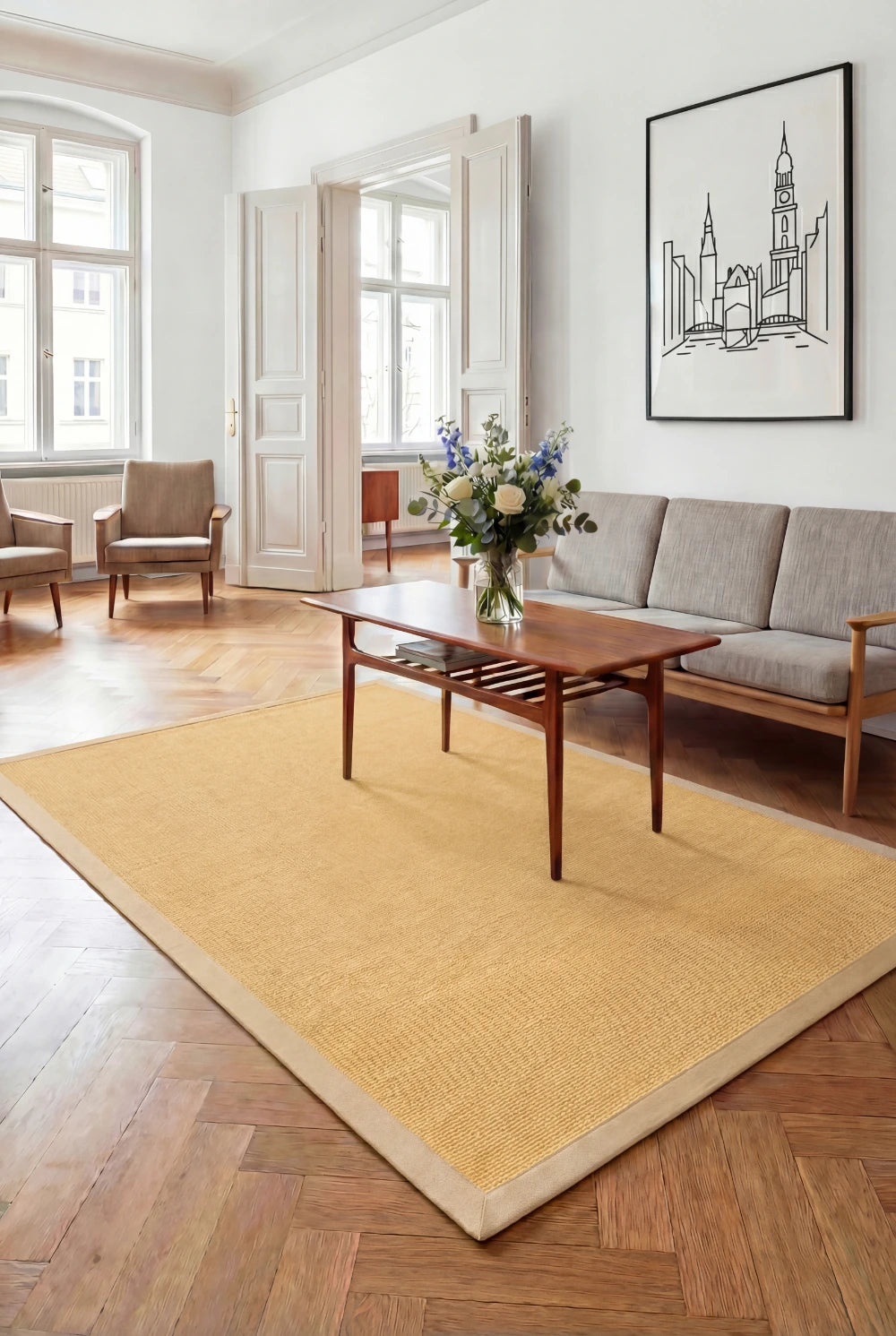 Teppich Sisal Mio nach Maß, Natur meliert