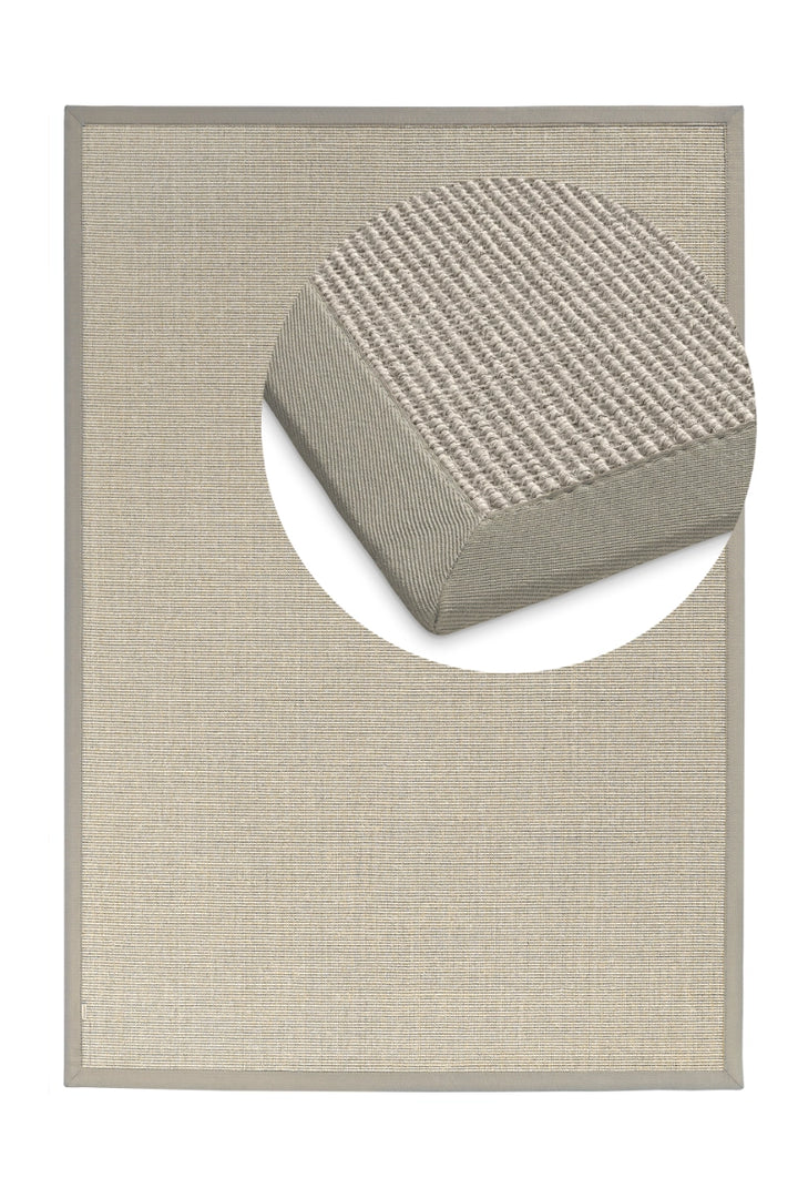 Sisalteppich nach Maß Mara S2 Sand – 100% Sisal, mit Bordüre | carpetz.de