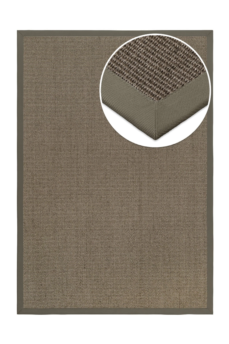 Sisalteppich nach Maß Urban Plus schlamm – 100% Sisal, mit Bordüre | carpetz.de