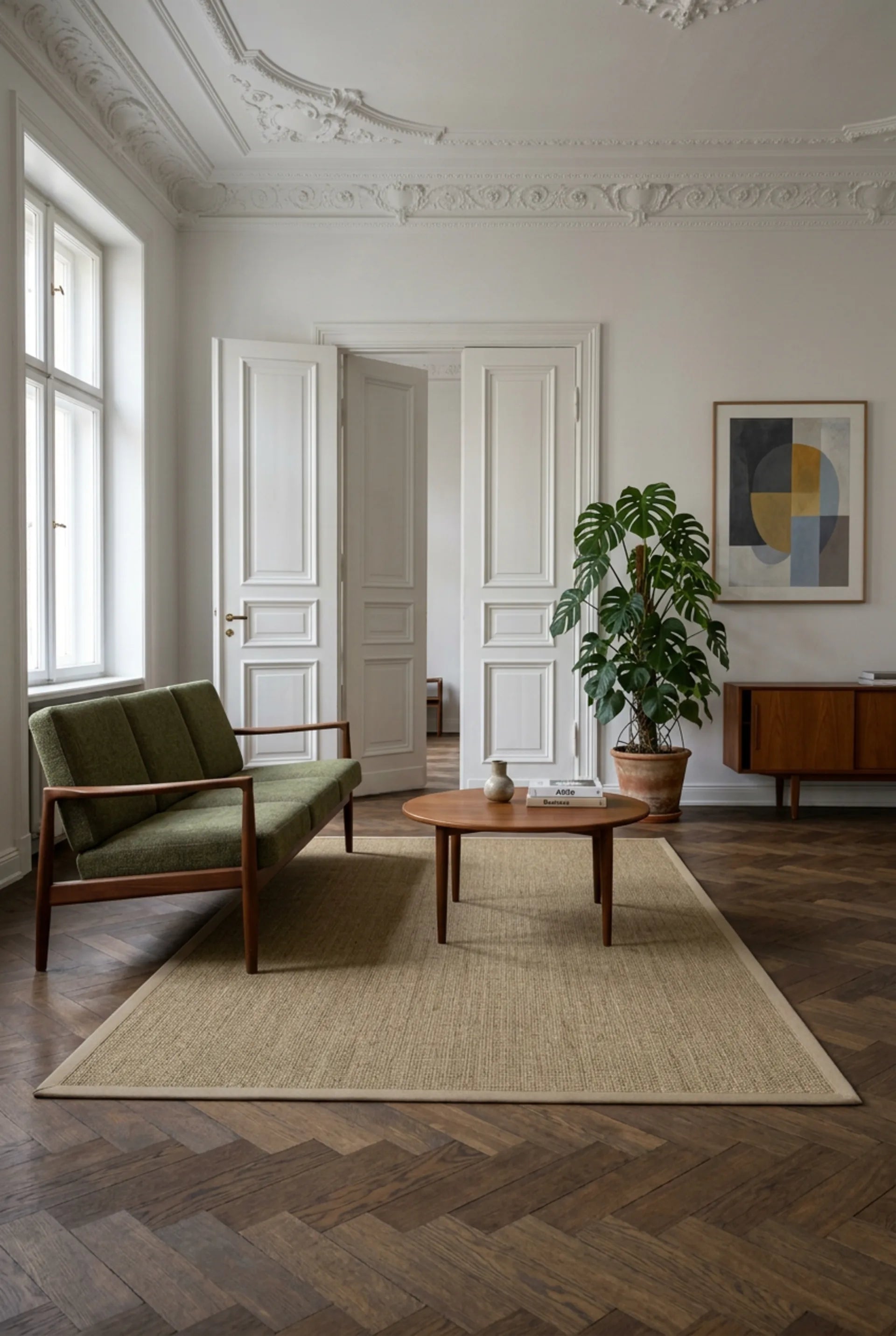 Sisalteppich Purstoff nach Maß, walnussbraun mit Vliesrücken 100% Natur