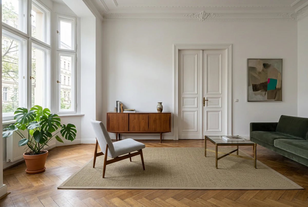 Sisalteppich nach Maß - Purstoff, mit Vliesrücken 100% Natur