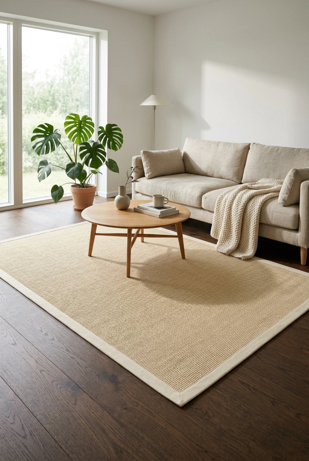 Teppich Sisal Mio nach Maß, cremeweiß