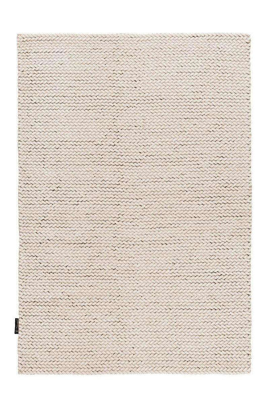 Teppich Robbie 125 Creme, 100% Neuseelandwolle - carpetz