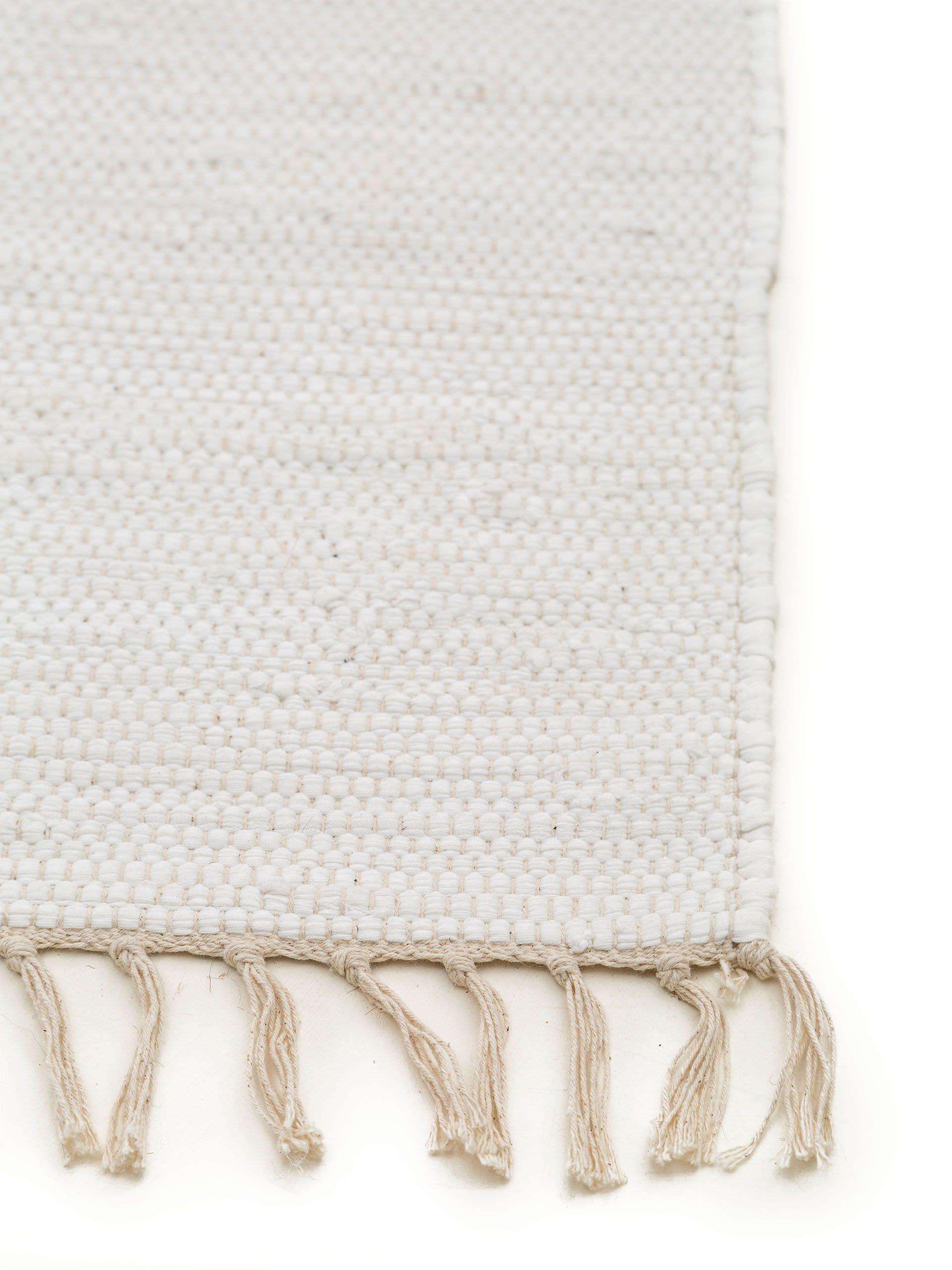 Teppich aus recycelter Baumwolle Tom, Weiß - carpetz