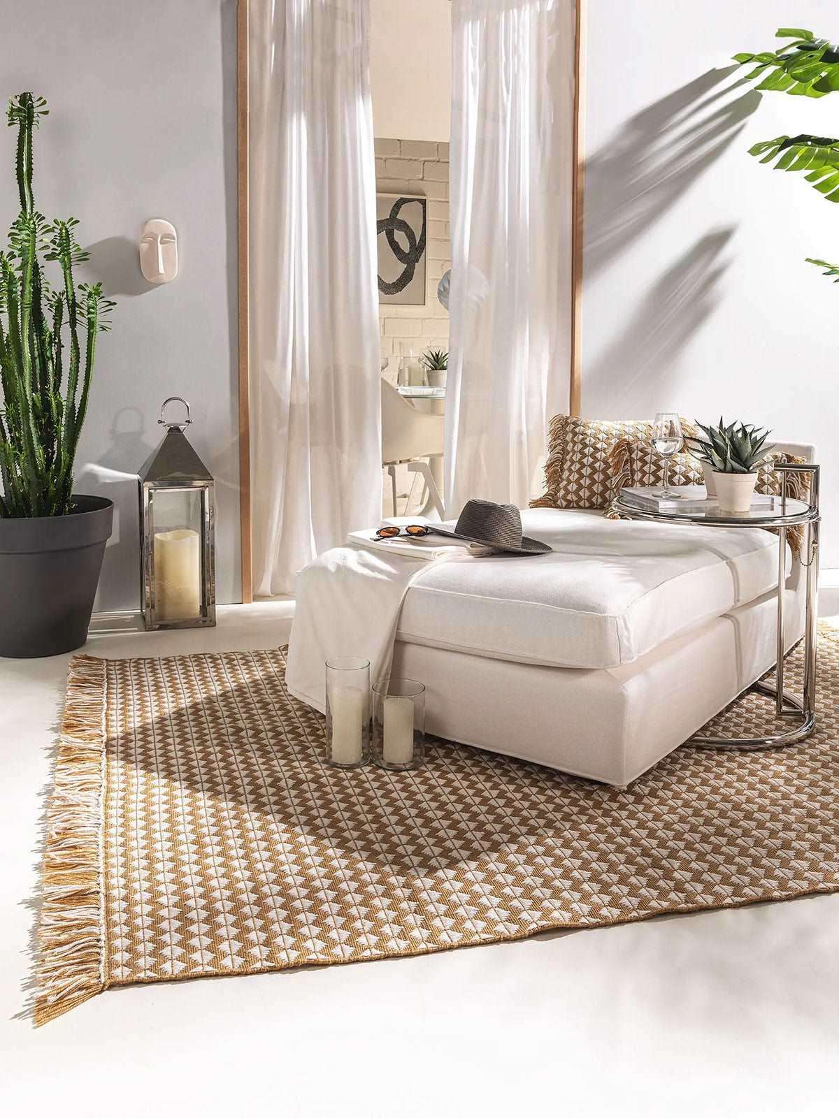 Teppich Morty aus recyceltem Material, Gelb