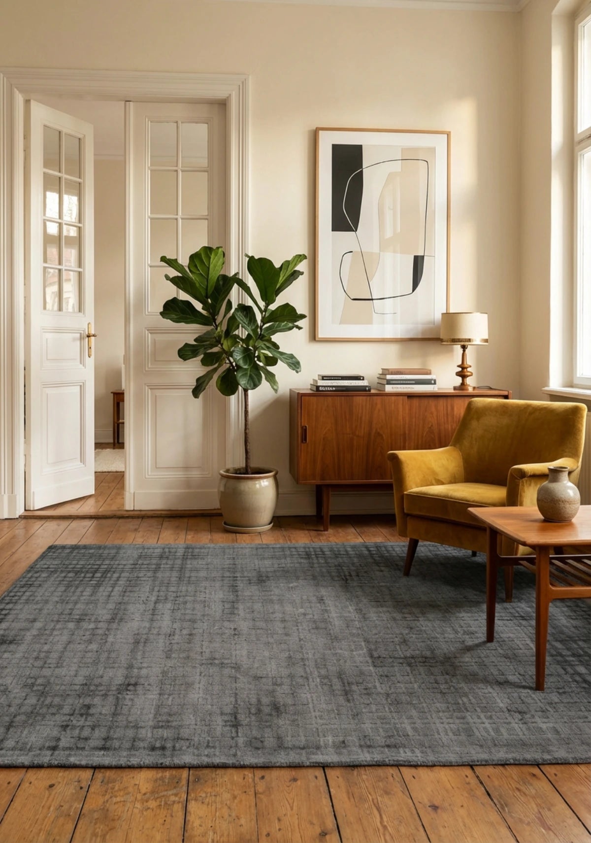 Carpet Karma 125 gray viscose carpet 