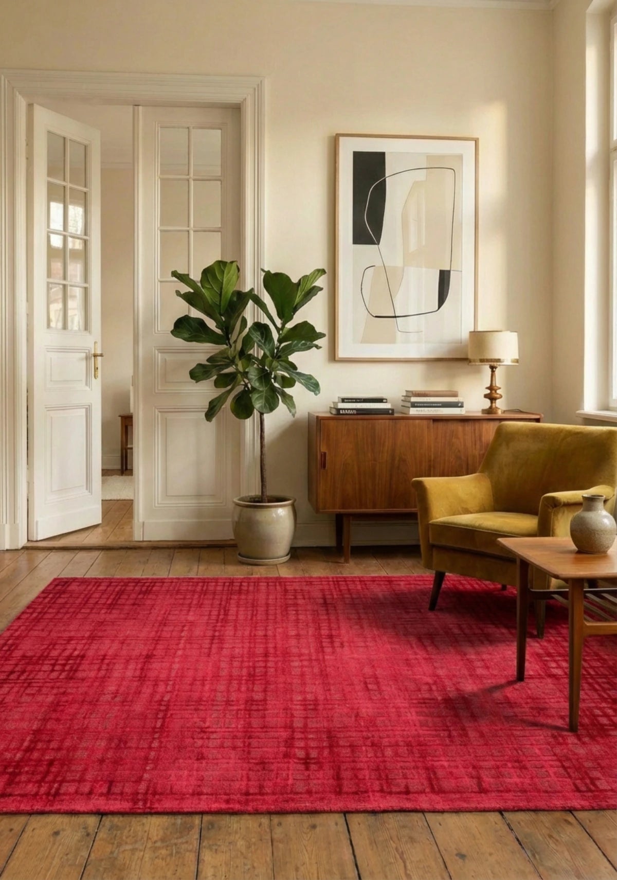 Viscose carpet Karma 125 red, viscose carpet 