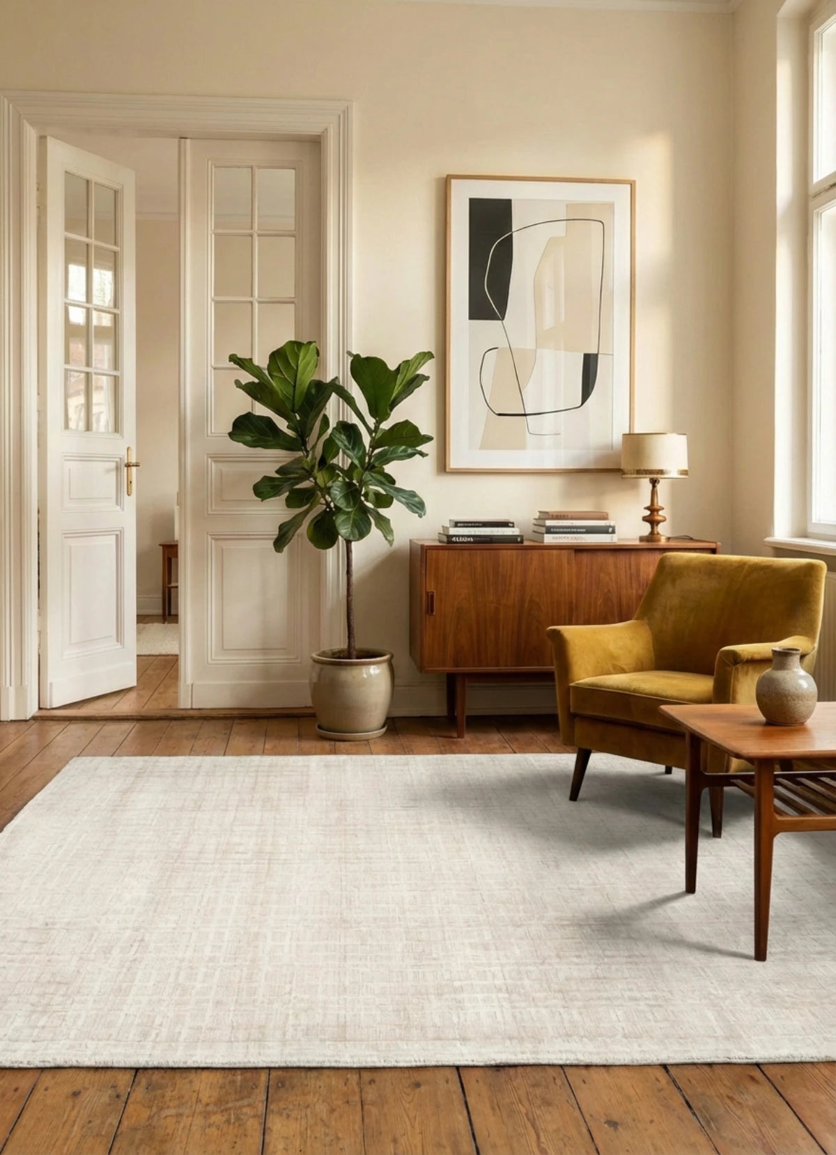 Teppich Karma 125 Beige / Silber Modern-Loft, Viskose