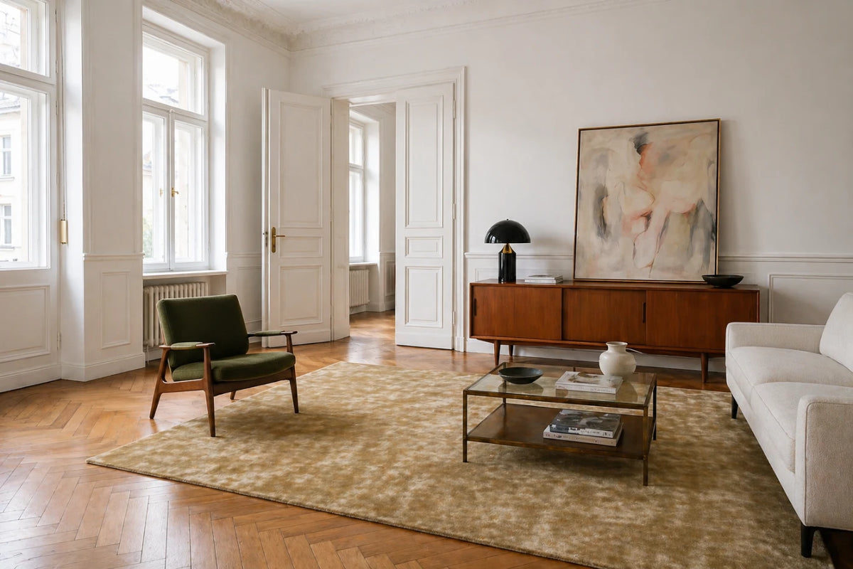 Tapis Lyocell sur mesure - Elias Bronze