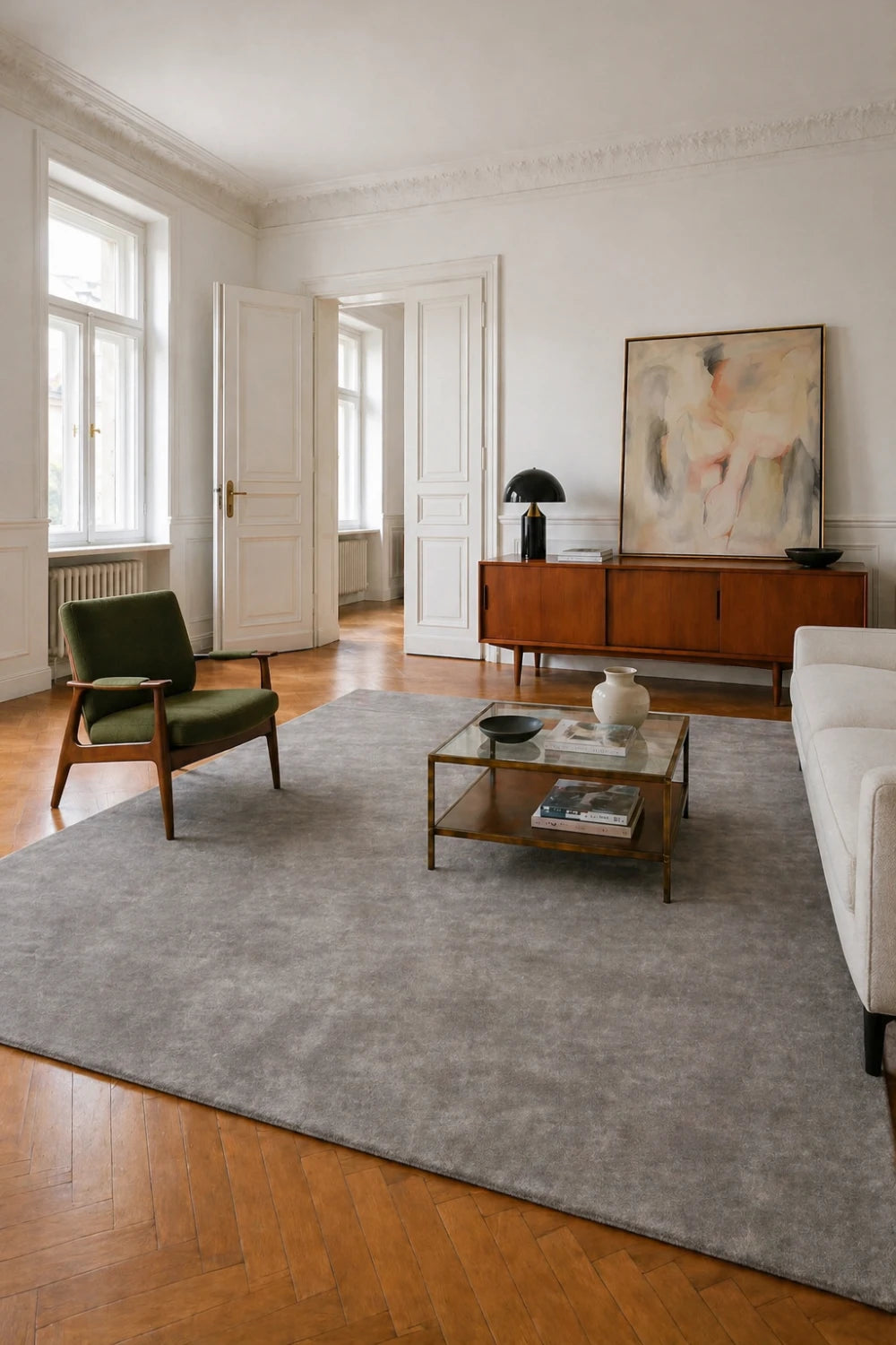 Lyocell Teppich nach Maß - Elias, Silver